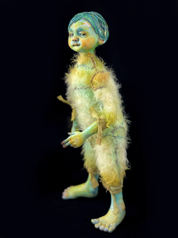 Fin, OOAK Art Doll by Outsider Dolls Jennifer Latham Robinson